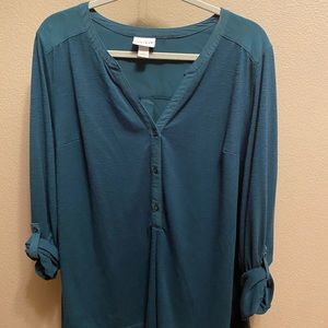 Ava & Viv Green 3/4 length top